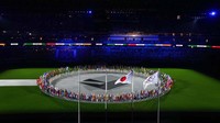 Acara penutupan ini bermakna terima kasih kepada seluruh dunia yang telah mendukung olimpiade di tengah pandemi COVID-19. AP/Vincent Thian 