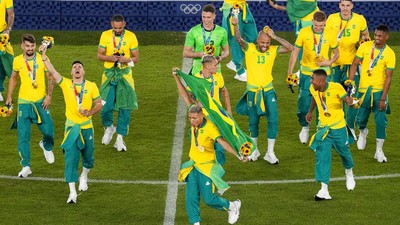 Semarak Tim Sepakbola Brasil Sabet Emas Olimpiade Tokyo