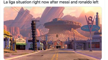 La Liga digambarkan jadi tidak semarak dan gersang setelah Messi dan Ronaldo pergi. Foto: Twitter