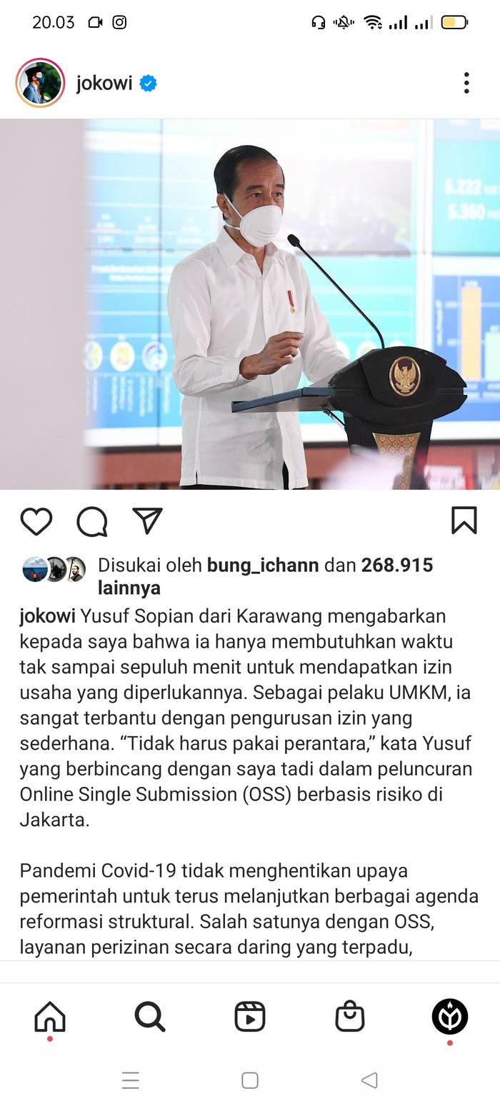 Postingan Jokowi soal keluh kesah pembuat pupuk dalam pengurusan izin