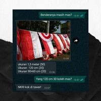 Nah kan kalau jawaban si penjualnya kayak gini, pembeli jadi nggak enak buat nawar deh. Bisa dijadiin trik bagi para penjual bendera nih.. Foto: Instagram