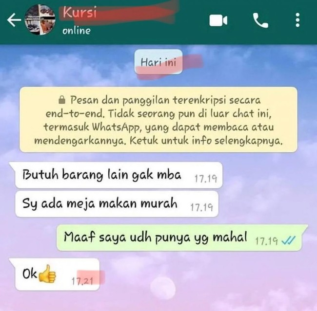 Ternyata nggak selamanya pembeli menyukai barang-barang murah. Buktinya, pembeli yang satu ini ditawarin barang murah malah jawabannya ternyata di luar ekspetasi. Foto: Instagram