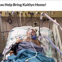 Dan seperti inilah keadaan Kaitlyn yang terbujur di rumah sakit dengan alat bantu pernapasan. Foto: dok. Instagram/@ fearlesstravelers