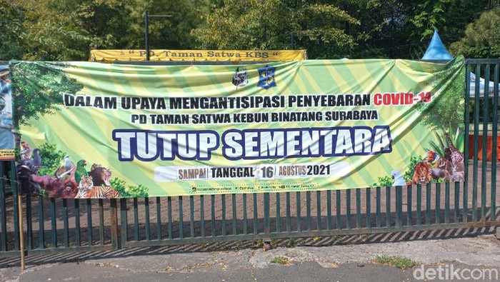 PPKM diperpanjang hingga 16 Agustus 2021. Sehingga, Kebun Binatang Surabaya (KBS) juga memperpanjang penutupan sementara.