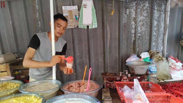 Kondisi pembangunan Pasar Kambing Tanah Abang, Selasa (10/11/2021),