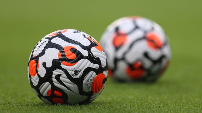 LONDON, ENGLAND - AUGUST 04: The Premier League Nike AerowSculpt strike ball ahead of the Pre Season Friendly match between Chelsea and Tottenham Hotspur at Stamford Bridge on August 04, 2021 in London, England. (Photo by Catherine Ivill/Getty Images)
