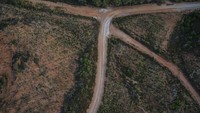 Pemandangan dari helikopter pemadam kebakaran Gendarmerie Turki, menunjukkan akibat kebakaran hutan di provinsi Mugla, Turki selatan. AP Photo/Emre Tazegul  