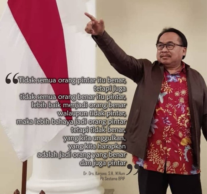 Pelaksana Tugas Sekretaris Utama Badan Pembinaan Ideologi Pancasila (BPIP) Karjono