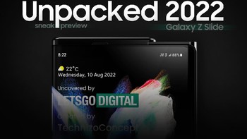 Laman LetsGoDigital bersama desainer grafis berbakat Technizo Concept membuat render Samsung Galaxy Z Slide yang akan meluncur di Unpacked 2022. Foto: dok LetsGoDigital