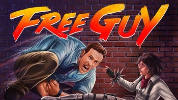 Sayangnya Guy harus berperan sebagai Blanka di poster game yang terilhami Street Fighter II. Foto: (Facebook: Free Guy)