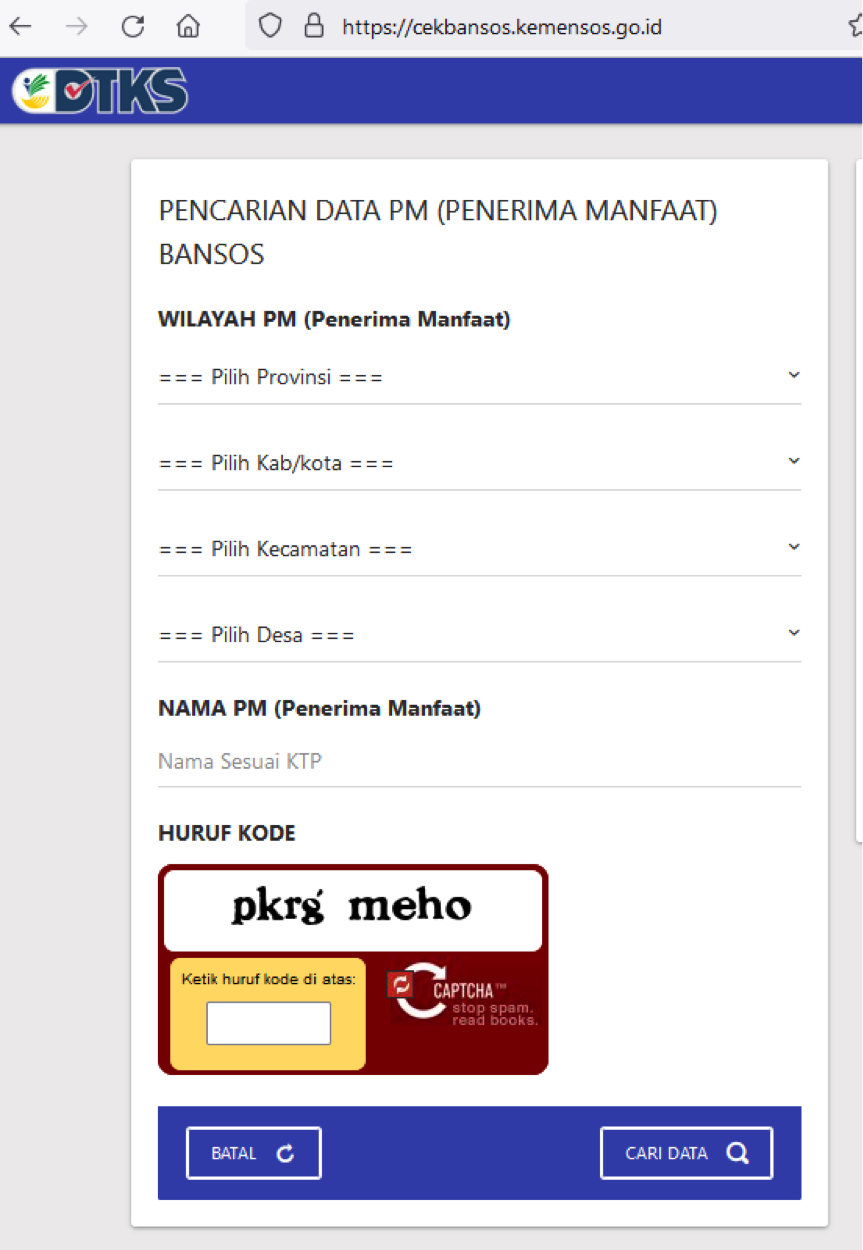 Contoh Data Pribadi Dalam Aplikasi