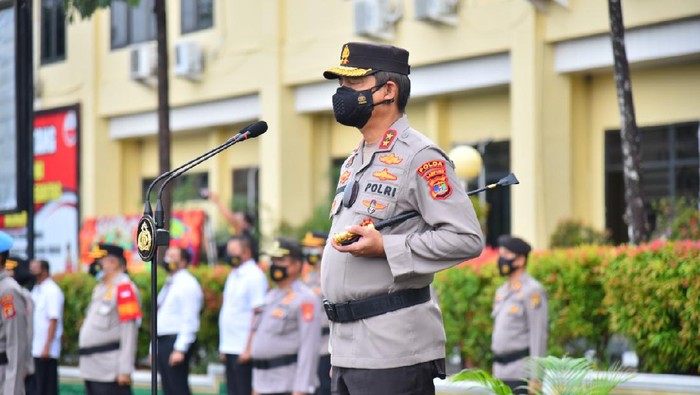 Kapolda Lampung Irjen Hendro Sugiatno saat memimpin sertijab Dirkrimsus Polda Lampung dan 8 kapolres (dok Istimewa)