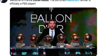 Messi yang 6 kali pemain terbaik dunia tentu akan membuat nama PSG makin tenar. Foto: Twitter