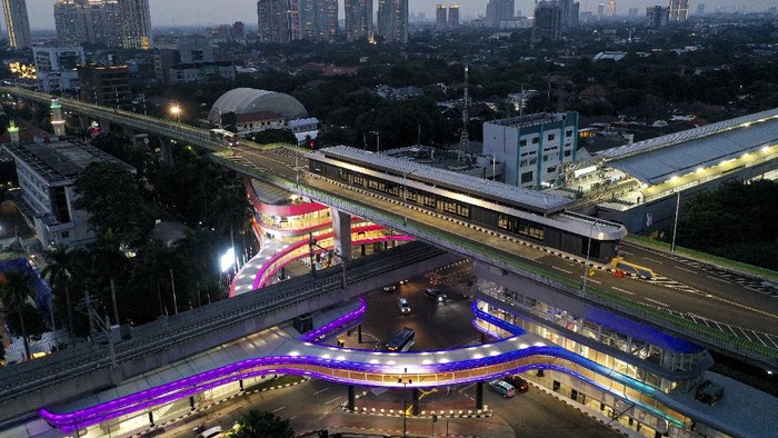 Infografis Penampakan terkini Skybridge MRT-TransJakarta CSW