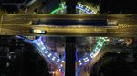 Pesona Skybridge MRT ASEAN-Halte Transjakarta CSW Saat Malam Hari