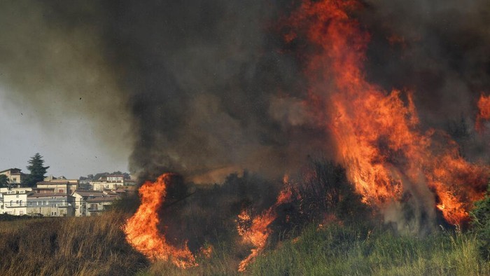 Potret Kebakaran Hutan yang Melanda Italia Sejumlah negara di Eropa tengah dilanda kebakaran hutan. Selain Yunani, Italia juga tengah berjibaku padamkan kebakaran hutan di wilayahnya.