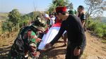 Sambut HUT RI, Bendera Merah Putih Berkibar di Atas Bukit Patiayam