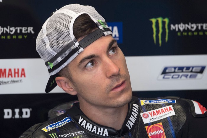 SPIELBERG, AUSTRIA - AUGUST 07: Maverick Vinales of Spain and Monster Energy Yamaha MotoGP Team looks on in box during the MotoGP of Styria - Qualifying at Red Bull Ring on August 07, 2021 in Spielberg, Austria. (Photo by Mirco Lazzari gp/Getty Images)
