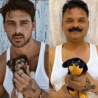 Kalau yang satu ini saat Just Sul sedang berpose menirukan gaya Michele Morrone. Udah sama-sama kumisan dan pakai singlet warna putih nih. Kalau disuruh pilih, kamu pilih yang mana? Foto: Instagram/@sulebrities