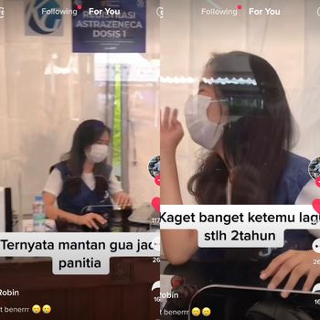 Kisah pria yang viral bertemu mantannya saat ingin vaksin.