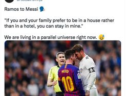 Messi dan Ramos Berpelukan, Netizen: Dunia yang Aneh