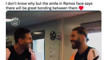 Menurut netizen ini, PSG pantas mendapatkan hadiah Nobel karena bisa membuat Messi dan Ramos rukun. Foto: Twitter