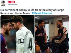 Messi dan Ramos Berpelukan, Netizen: Dunia yang Aneh