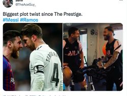 Messi dan Ramos Berpelukan, Netizen: Dunia yang Aneh