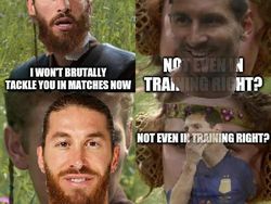 Messi dan Ramos Berpelukan, Netizen: Dunia yang Aneh