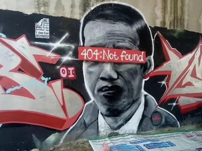 Mural Jokowi 404: Not Found terpampang di dinding di Tangerang (dok.istimewa)