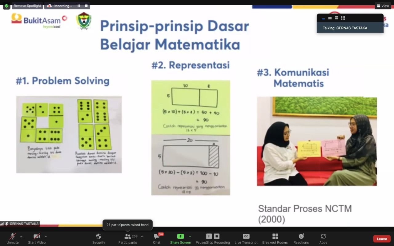 PT Bukit Asam Tbk (PTBA), anggota BUMN Holding Industri Pertambangan MIND ID, turut berpartisipasi dalam Gerakan Nasional Pemberantasan Buta Matematika (Gernas Tastaka).