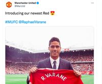 Raphael Varane Resmi Gabung MU Hebohkan Linimasa