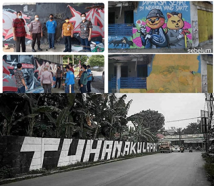 Mural dan grafiti kontroversial yang viral setelah dihapus aparat. (Istimewa)