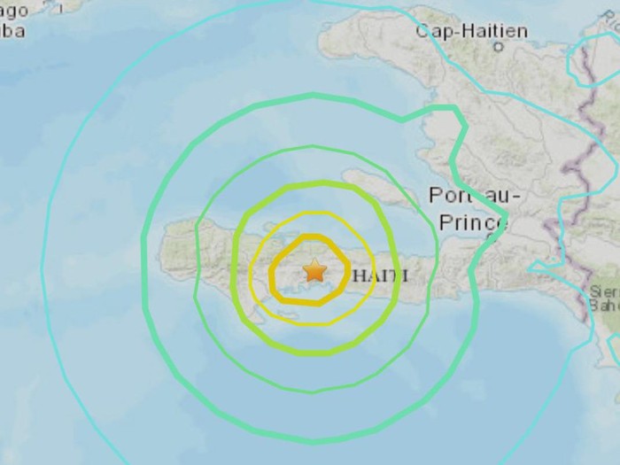 Titik lokasi gempa di Haiti