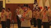 Ketua Kwartir Nasional Gerakan Pramuka Komjen Pol (Purn) Budi Waseso juga memberikan sambutan. Upacara peringatan Hari Pramuka ke-60 tahun digelar dengan membatasi jumlah peserta dan penerapan protokol kesehatan saat pandemi COVID-19.