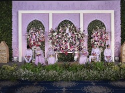 7 Momen Pengajian Lesti Kejora dan Rizky Billar Dengan Nuansa Serba Ungu