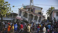 Gempa berkekuatan magnitudo (M) 7,2 mengguncang wilayah Haiti. AP Photo/Joseph Odelyn