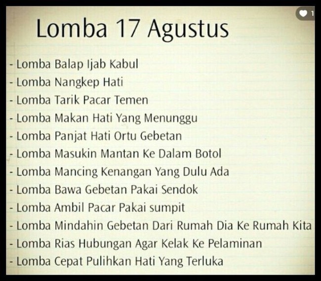 Kurang lebih ini beberapa inspirasi lomba 17 Agustus-an yang wajib dicoba. Kalau kamu kira-kira mau ikut lomba yang mana aja nih? Foto: Instagram