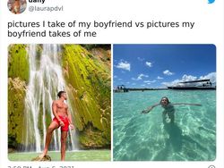 Kocak! Ini Perbandingan Foto yang Diambil Pacar Cowok dengan Cewek