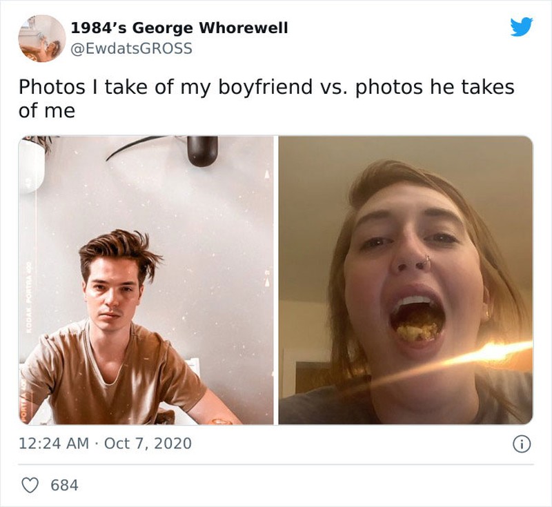 Foto perbandingan difoto pacar