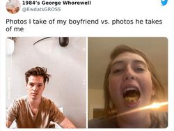 Kocak! Ini Perbandingan Foto yang Diambil Pacar Cowok dengan Cewek