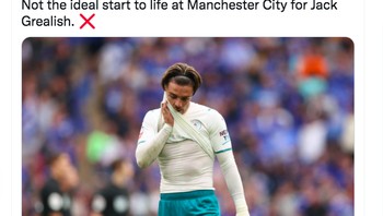 Jack Grealish yang dibeli sangat mahal masih melempem performanya, belum menyumbangkan apa-apa buat City. Foto: Twitter