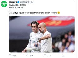 Manchester City Keok, Jack Grealish Jadi Olok-olok