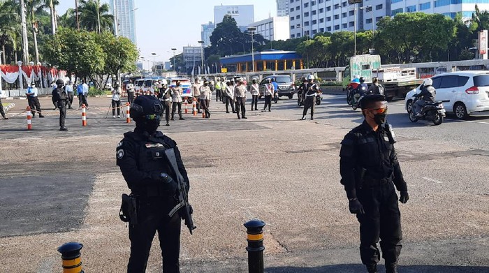 Pengamanan sidang tahunan di Gedung DPR/MPR Senayan (Yogi/detikcom)