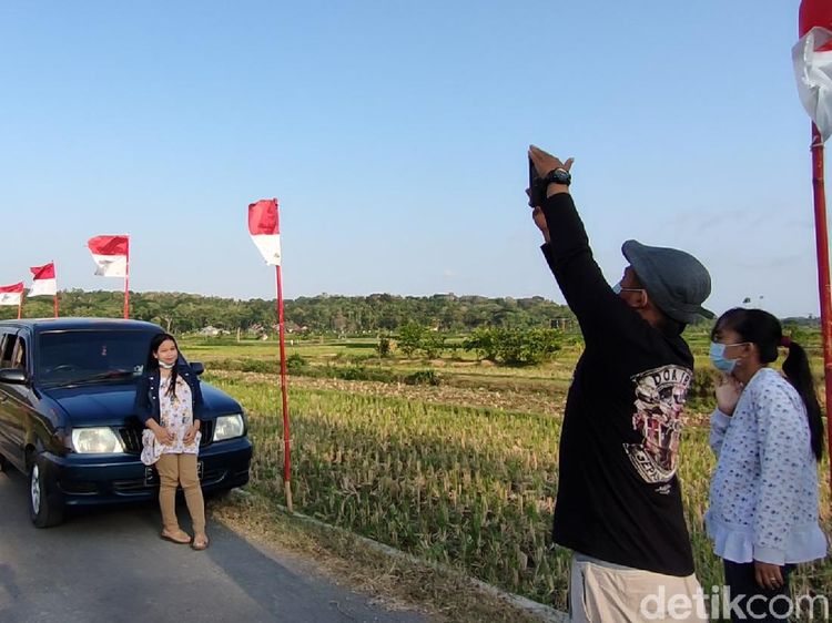 Foto: Sawah Kulon Progo dengan 1.000 Bendera Merah Putih
