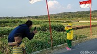 Total dana yang dikumpulkan untuk bendera sebesar Rp 15 juta. Untuk bambu, didapat dari warga yang memiliki pohon bambu. (Jalu Rahman Dewantara/detikcom)