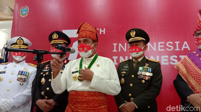 Gubsu Edy Rahmayadi Usai Mengikuti Upacara Pengibaran Bendera Merah Putih