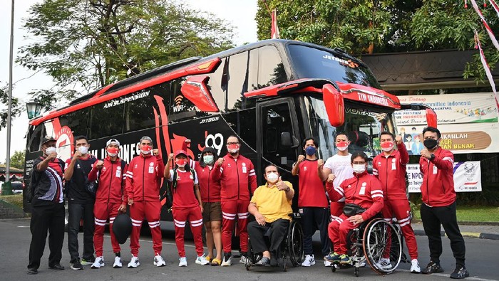 Keberangkatan kloter pertama Kontingen Paralimpiade Indonesia, Selasa (17/8/2021), untuk Paralimpiade Tokyo 2020