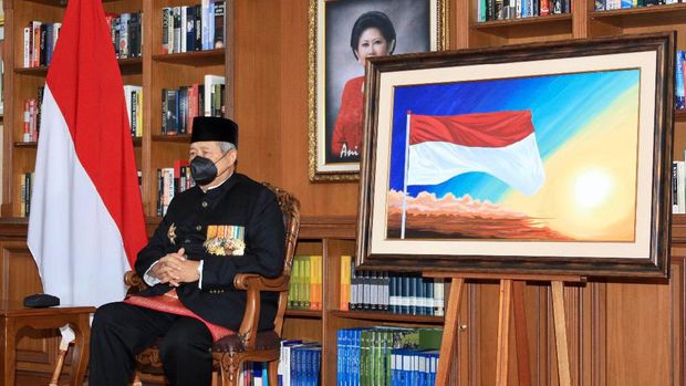 Lukisan Merah Putih oleh SBY (Dok. Ossy Dermawan).
