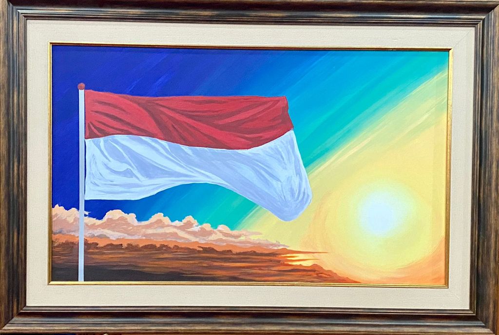 Lukisan Merah Putih oleh SBY (Dok. Ossy Dermawan).